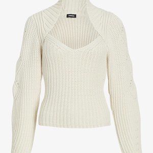 Express Ribbed Scoop Neck Long Sleeve Sweater